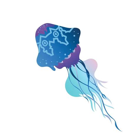 Jellyfish vector icon. Vector illustration of a colorful jellyfish on a ...