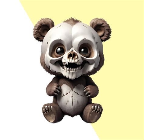 Premium Psd Teddy Bear Skull