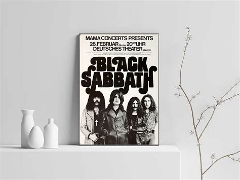 Vintage Retro Black Sabbath Band Poster Black Sabbath 1973 Etsy