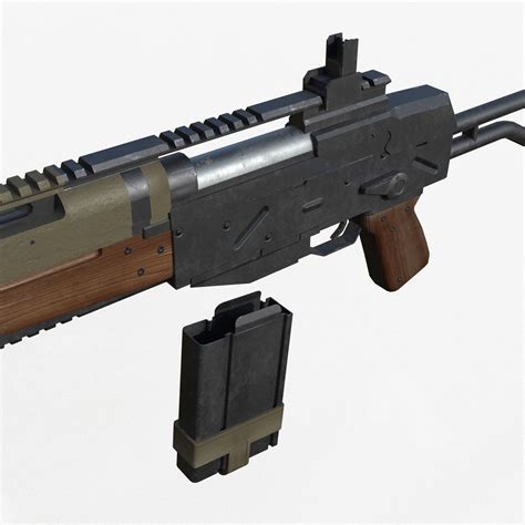 3d Model Assault Rifle Vr Ar Low Poly Cgtrader