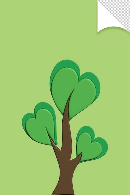 Premium PSD A Green Paper Cut Out Of A Tree With The Words Love On It