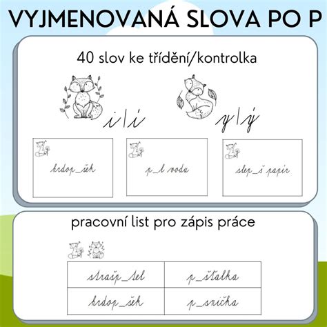 Materiál Vyjmenovaná slova po P