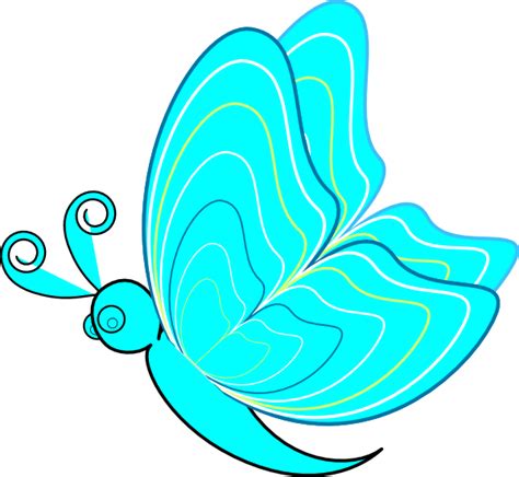 Aqua Butterfly Cartoon Clip Art Library