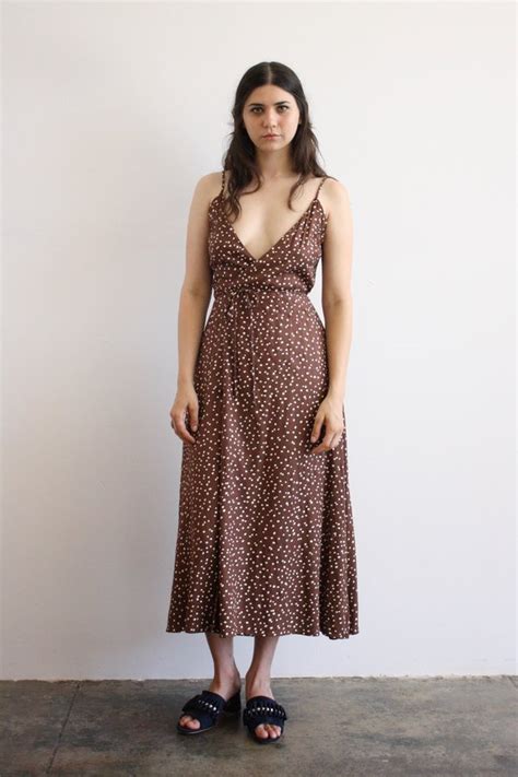 Ali Golden Brown Polka Dot Wrap Dress Garmentory