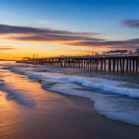 Premium Photo Sunset And Wave Flow In New Brighton Pier Christchurch