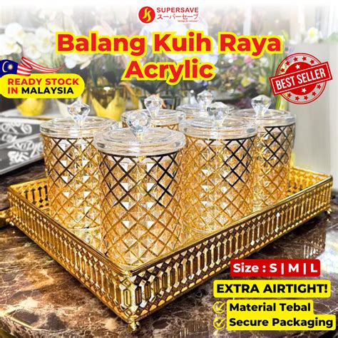 SUPERSAVE Balang Biskut Raya 2024 Kedap Udara Set Acrylic Bekas Kuih