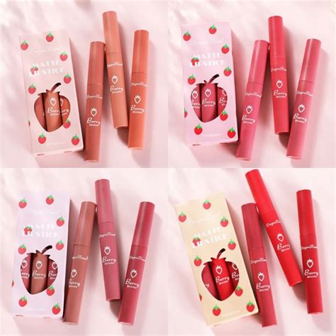 Pcs Set Lip Tint Waterproof Original Velvet Matte Lip Glaze Lipstick