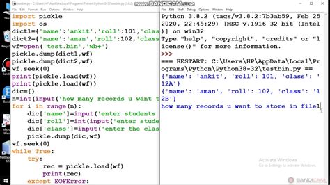 Binary File Operations Using List And Dictionary Data Youtube