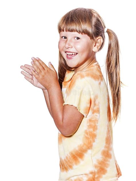 Girl clapping hands stock photo. Image of hands, gesture - 106841826