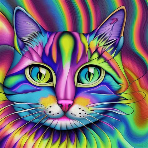 Lisa Frank Cat Grafika Lisa Frank Cat Grafika Hyper Realistyczna Lisa