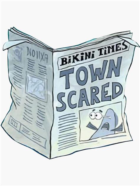 Pegatina «Spongebob Newspaper Bikini Times» de guysigns | Redbubble