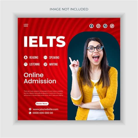 Ielts Social Media Post Design Vorlage Premium Vektor