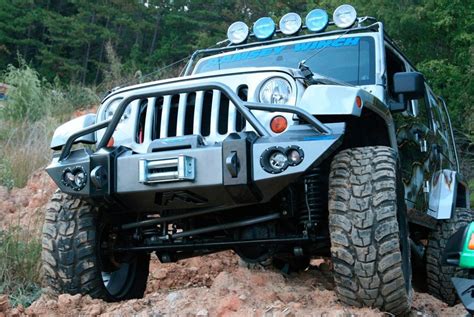 Fab Fours® Lifestyle Front Winch Bumper With Pre Runner Guard Custom Jeep Wrangler 1997