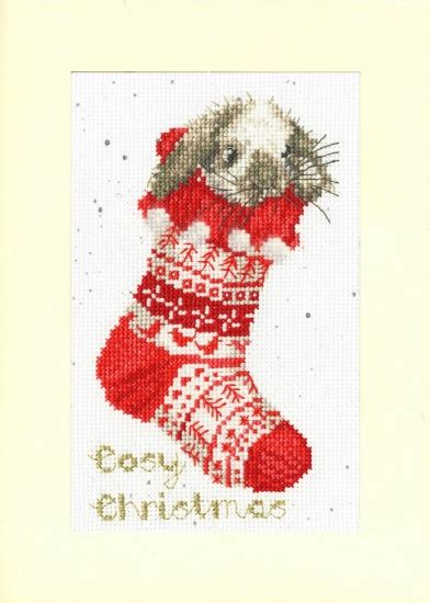 Cosy Christmas Christmas Card Cross Stitch Kit By Bothy Threads