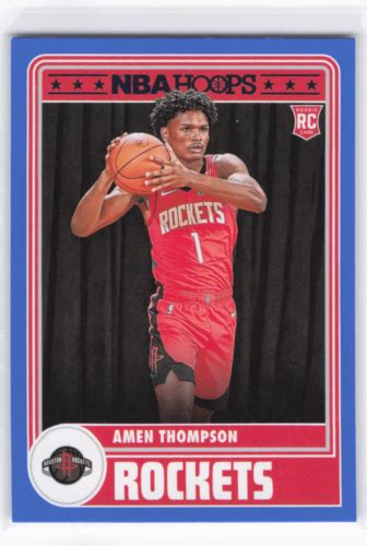 2023 NBA Hoops Amen Thompson Tribute Blue RC Rookie Rockets 300 EBay