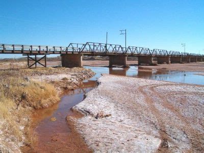 View Of The Red River Bridge Between Oklahoma And Texas Miles South