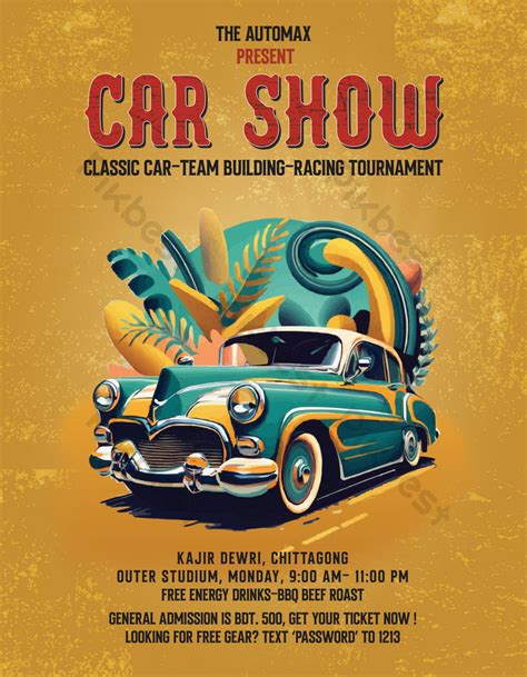 Classic Car Show Flyer Poster Psd Free Download Pikbest