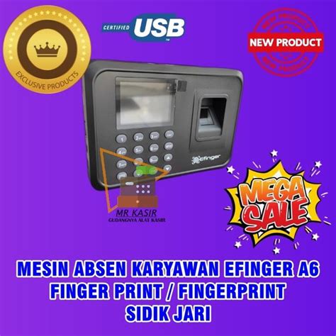 Jual EFINGER MESIN ABSEN KARYAWAN A6 FINGER PRINT FINGERPRINT