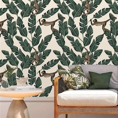 Tropical Wallpaper Removable Etsy