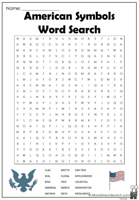 American Symbols Word Search | American symbols, Kids word search, Writing a book