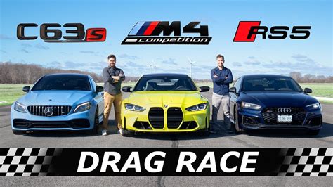 2021 BMW M4 Competition Vs Audi RS5 Vs Mercedes AMG C63S DRAG ROLL