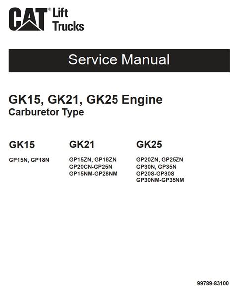 CAT Lift Trucks GP25NMA Schematic Service Operation Maintenance