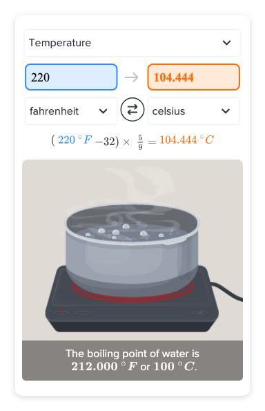 Flexi answers - How to convert 220 degrees Fahrenheit to Celsius? | CK ...