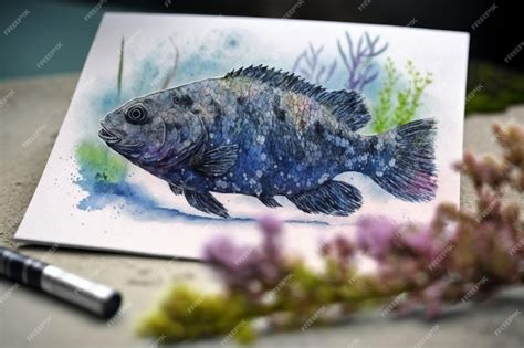 Premium AI Image | Watercolor painting of a blue fish