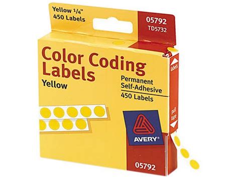 Avery 05792 Permanent Self Adhesive Color Coding Labels 14in Dia