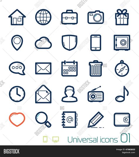 Universal Icons Set Vector Photo Free Trial Bigstock