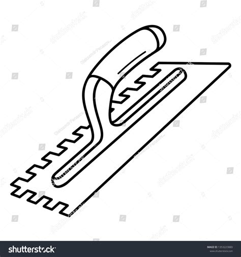 Notch Trowel Vector Outline Icon Isolated Stock Vector (Royalty Free) 1353223880 | Shutterstock