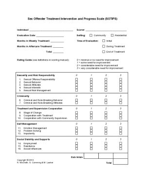 Fillable Online The Sex Offender Treatment Intervention And Progress