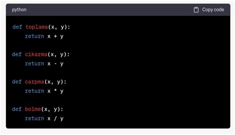 Python ile Basit Hesap Makinesi Oluşturma Adım Adım Rehber örnek kod