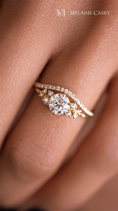 Snowdrift Ring Round Cut Diamond Handcrafted Engagement Ring