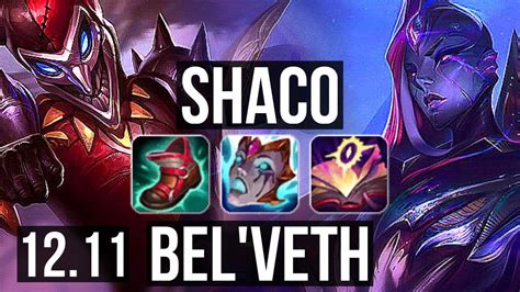 SHACO Vs BEL VETH JNG 3 6M Mastery 7 2 16 1500 Games KR