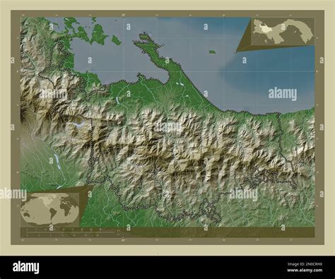 Ngobe Bugle Indigenous Territory Of Panama Elevation Map Colored In