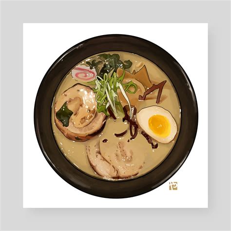 Classic Tonkotsu Ramen An Art Print By Itadaki Yasu Inprnt