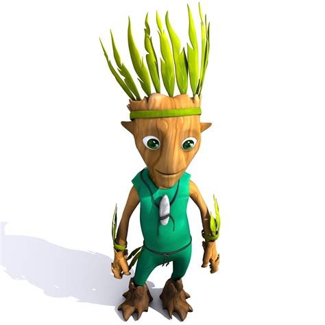 Cartoon Character Set 01 Tree People 3D Model CGTrader