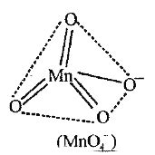 [Punjabi] Write the formula of manganate ion and draw the structure of