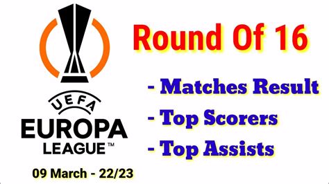 Uefa Europa League All Matches Result With Top Scorers Assists List