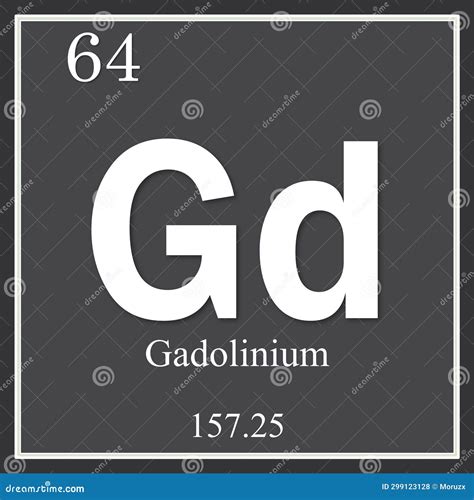 Gadolinium Chemical Element, Dark Square Symbol Stock Illustration ...