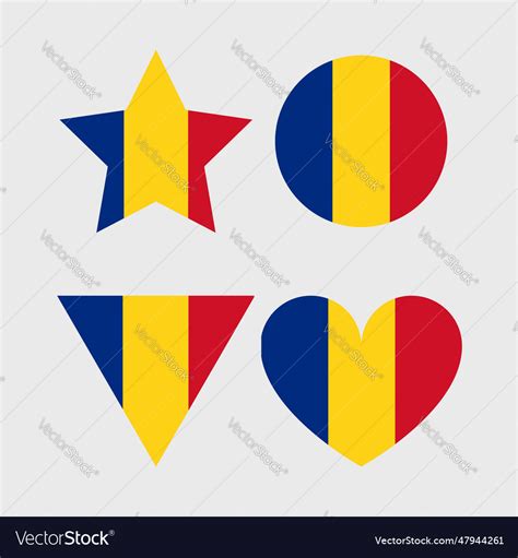 Romania Flag Icons Set Royalty Free Vector Image