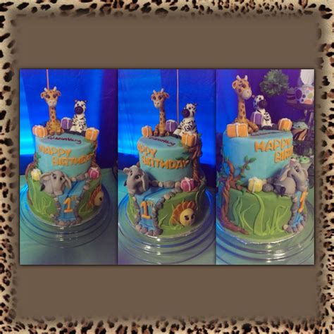 Safari Themed Birthday Cake By Custom Cakes By Emilie In Anchorage Ak