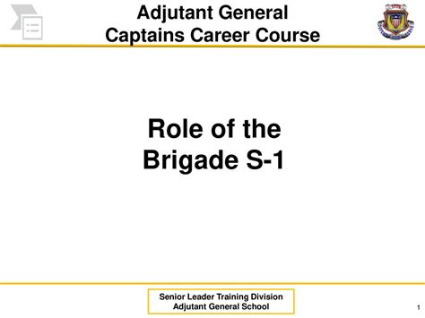 Role Of The Brigade S 1 Adjutant General Captains Career Course Ppt Download