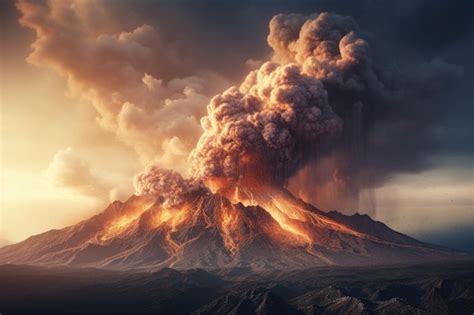 Erupci N Volc Nica Masiva Un Volc N Que Expulsa Lava Caliente Y Gases A