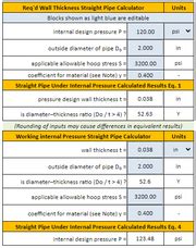 Straight Pipe Under Internal Pressure Formula and Calculator per. ASME ...