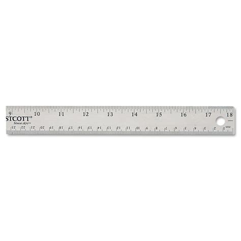 Westcott Stainless Steel Office Ruler With Non Slip Cork Base 18