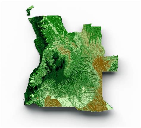 Mapa Topográfico De Angola 3d Mapa Realista Color 3d Ilustração Foto