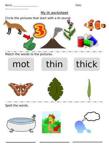 Differentiated Phonics Worksheet Th Sound Teaching Resources