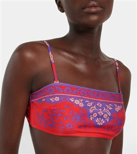 Zimmermann Raie Printed Bandeau Bikini Zimmermann